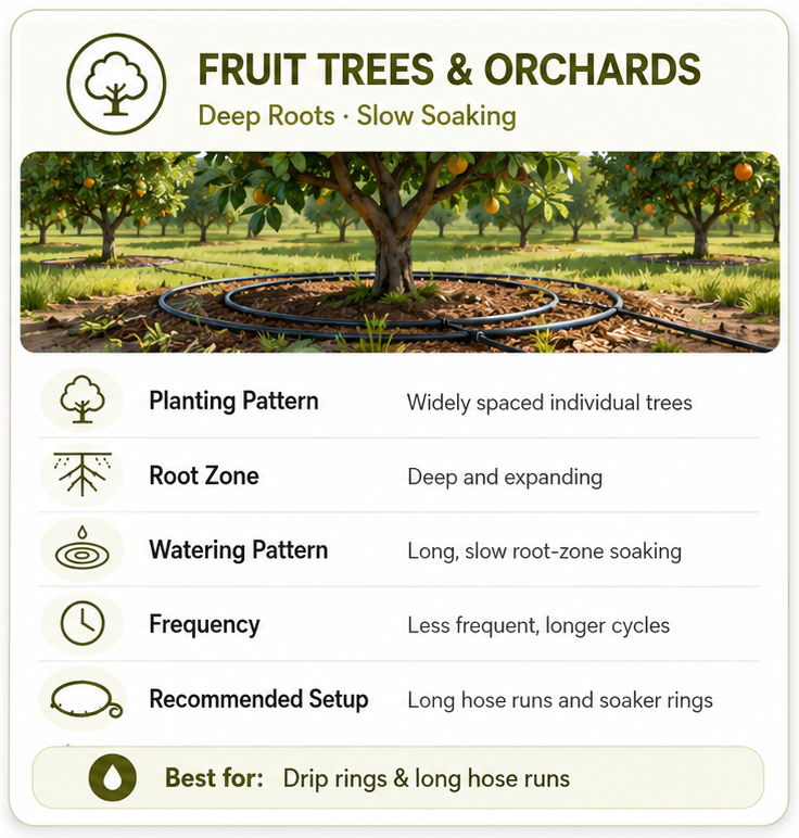 Diagram of fruit tree care guidelines and recommended practices.