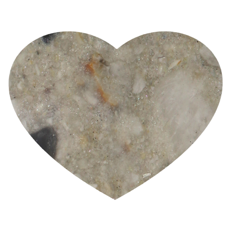 Pet ash in the shape of a heart