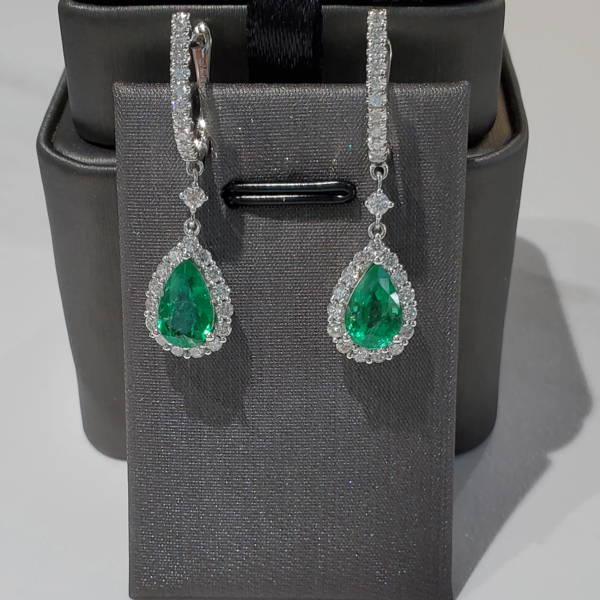 Classic Elegant Emerald-Green Earrings - Custom-Made for a WILLS JEWELLERY Client