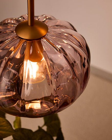 Urchin Pendant Light Small Aubergine Light On Detail
