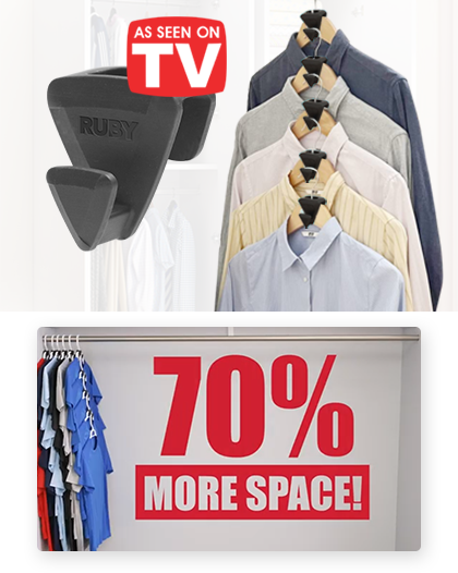 RUBY Space Triangles AS-SEEN-ON-TV, Creates Up to 3X More Closet Space, 4  Pack 