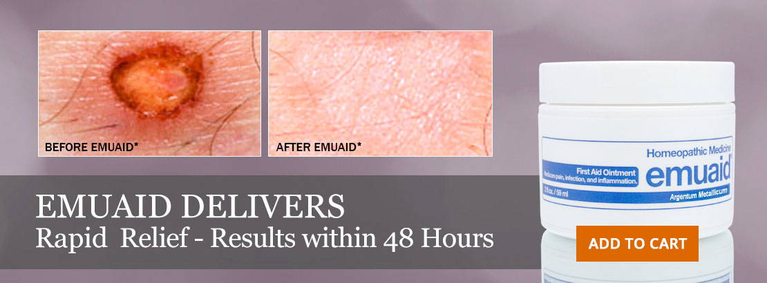 This is an infographic about the before and after results of EMUAID®.
