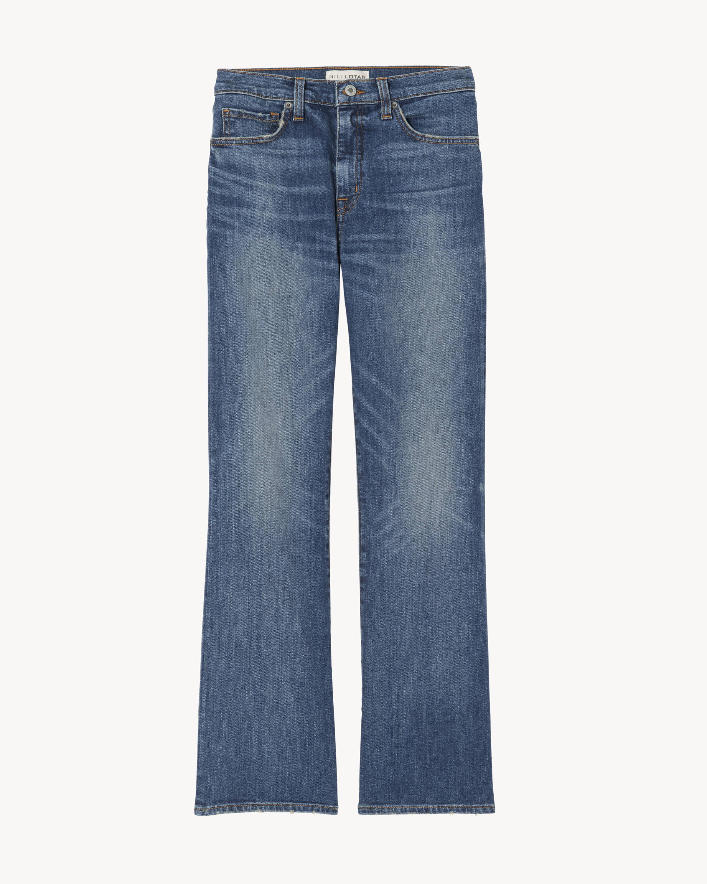 Damen Bekleidung Jeans Bootcut Jeans Nili Lotan Denim Verkürzte Halbhohe Bootcut-jeans in Blau 