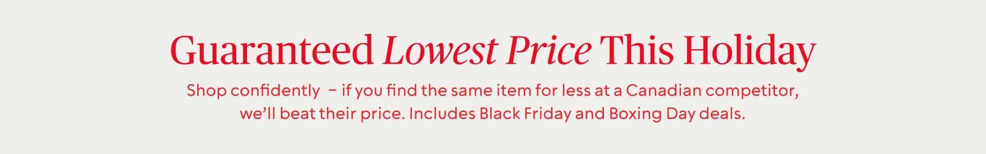 Guarantee Lowest Price This Holiday