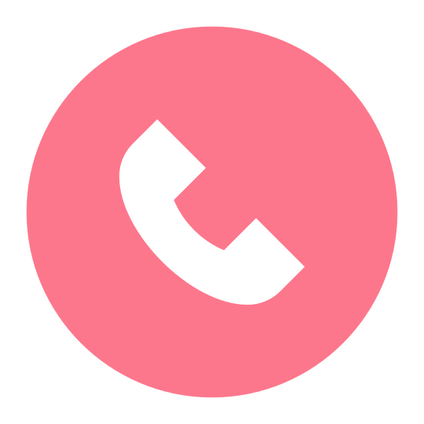 Phone icon in pink circle.