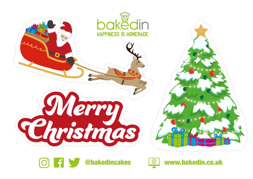 Free Printable Christmas Cake Toppers from Bakedin - Baked In