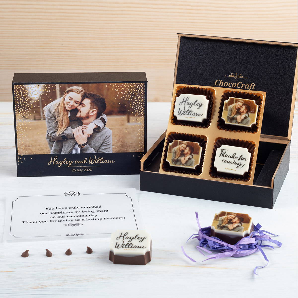 AMAZING DESIGNS/OWN/ FREE P+P 100 x Personalised Chocolate Wedding Favours WOW 