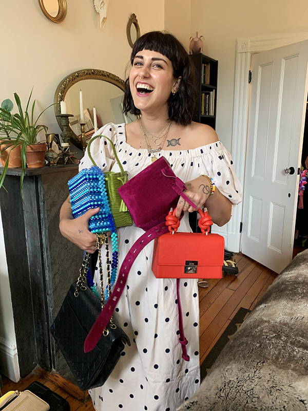 Jenna Igneri with her bag collection.