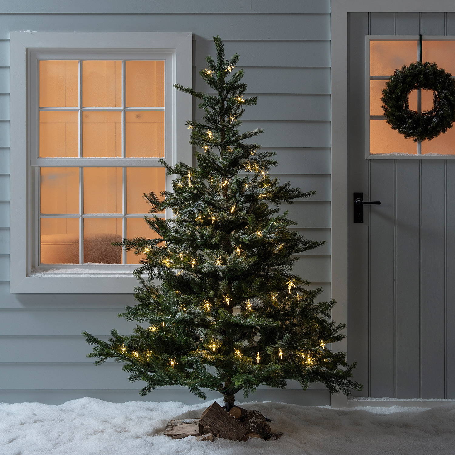 6ft Pre Lit Grandis Fir Artificial Christmas Tree