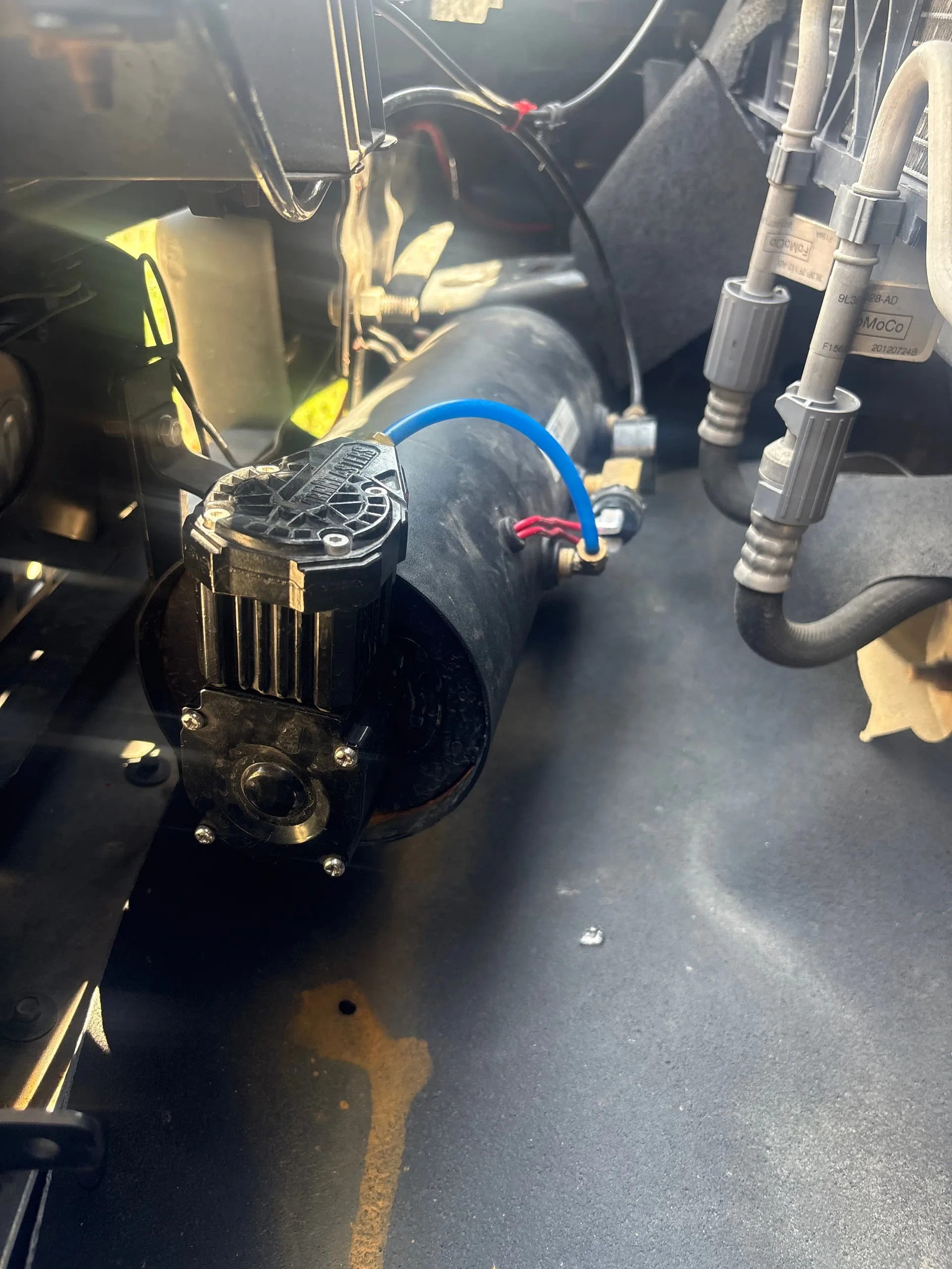 Courtney's 2013 Ford F-150 completed 4-Chime Air Horn Kit install photo 4