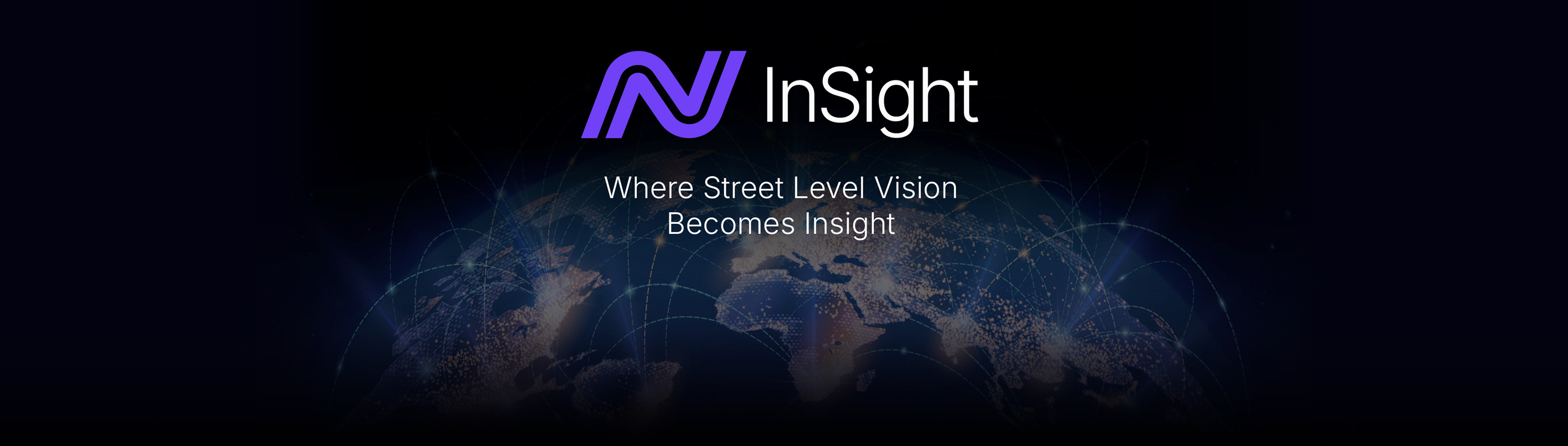 Logo of InSight with a digital world background.