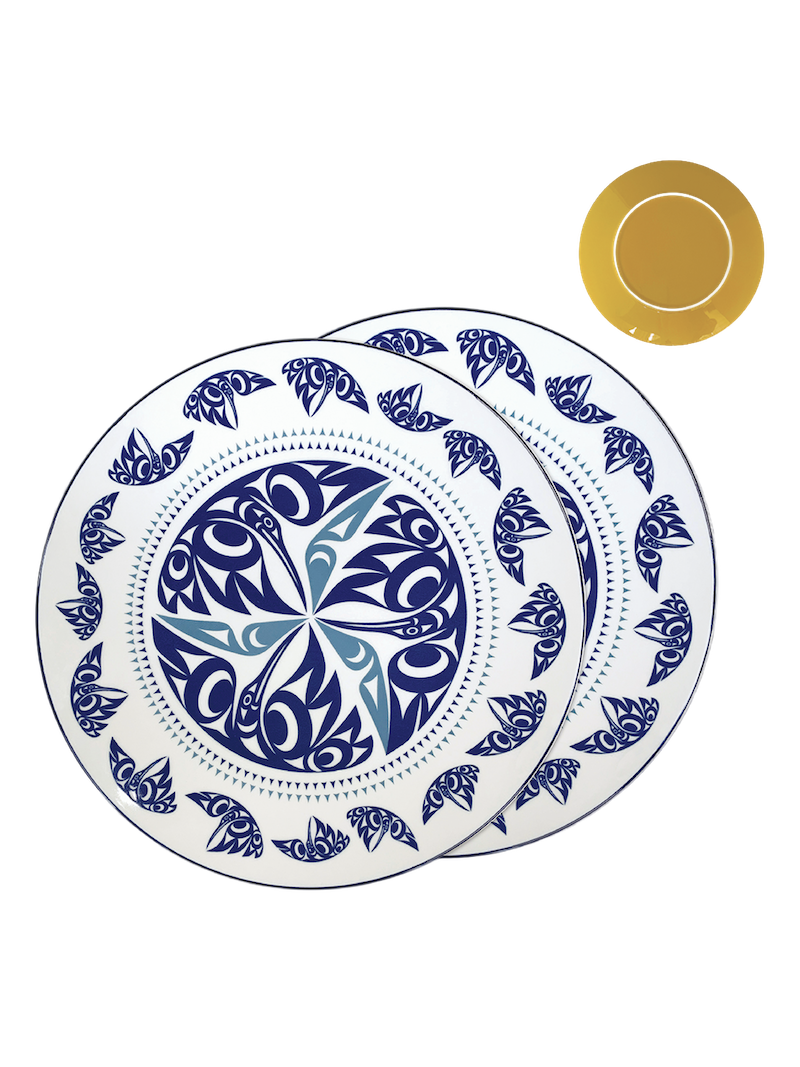 Porcelain Art Dinner Plates (Set of 2) - Hummingbird