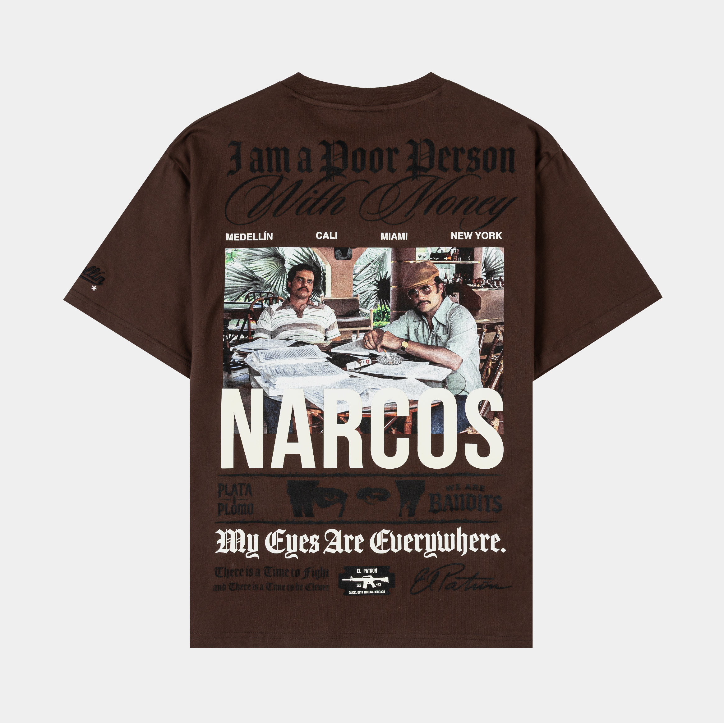 Brown t-shirt with 