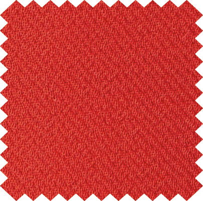 Red textured fabric swatch with a zigzag edge.
