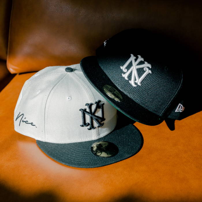 white and black nk hats