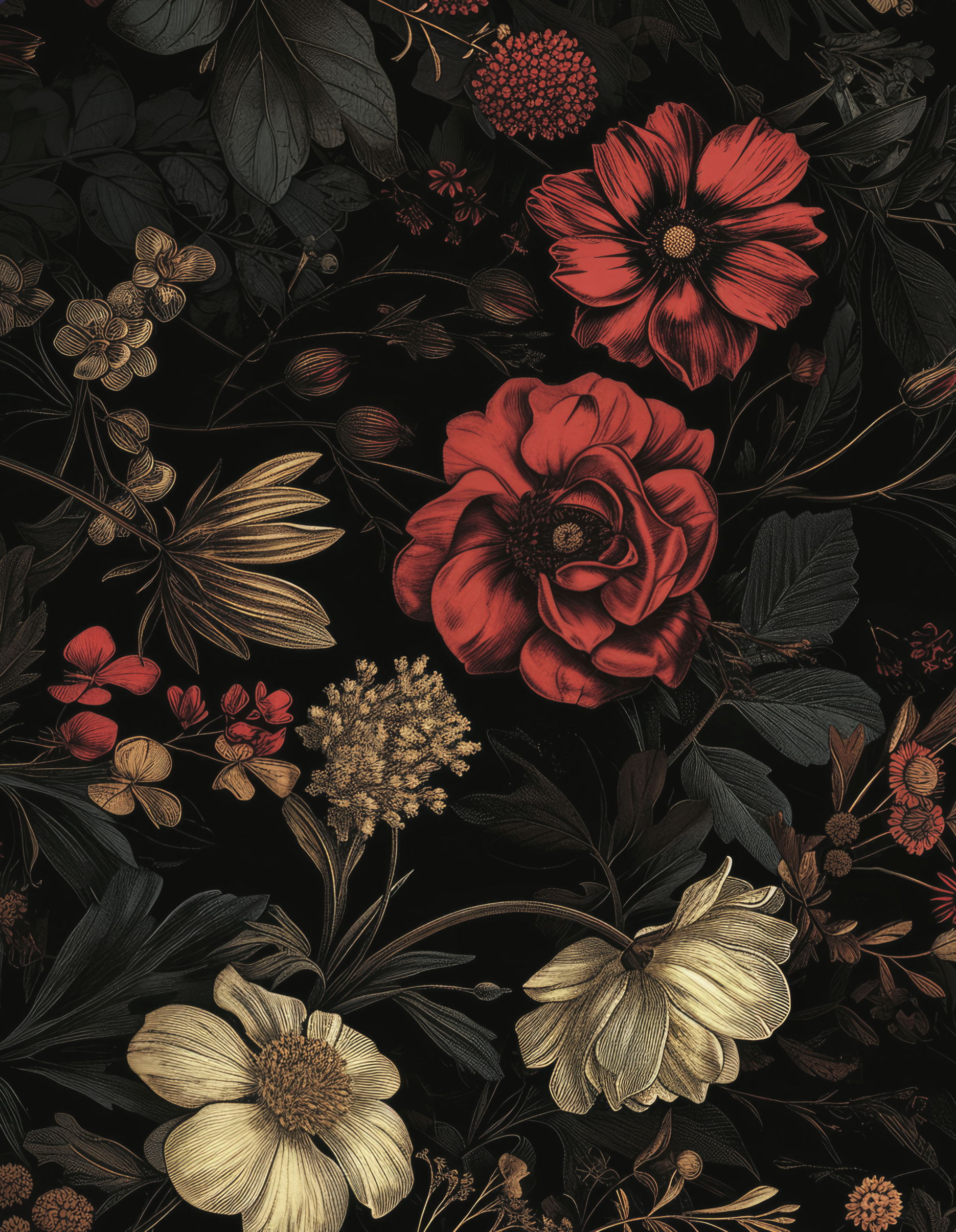 moody floral cover printable