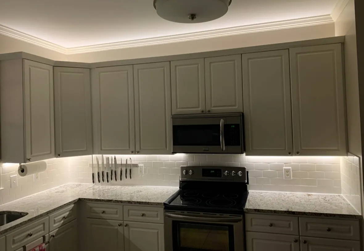 Under and above cabinet lighting with LED Strip Lights