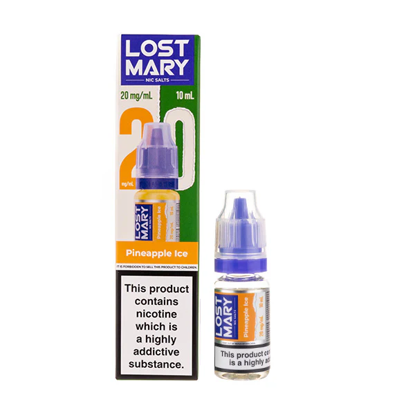 A picture of a Pineapple Ice Nic Salt E-Liquid by Lost Mary.