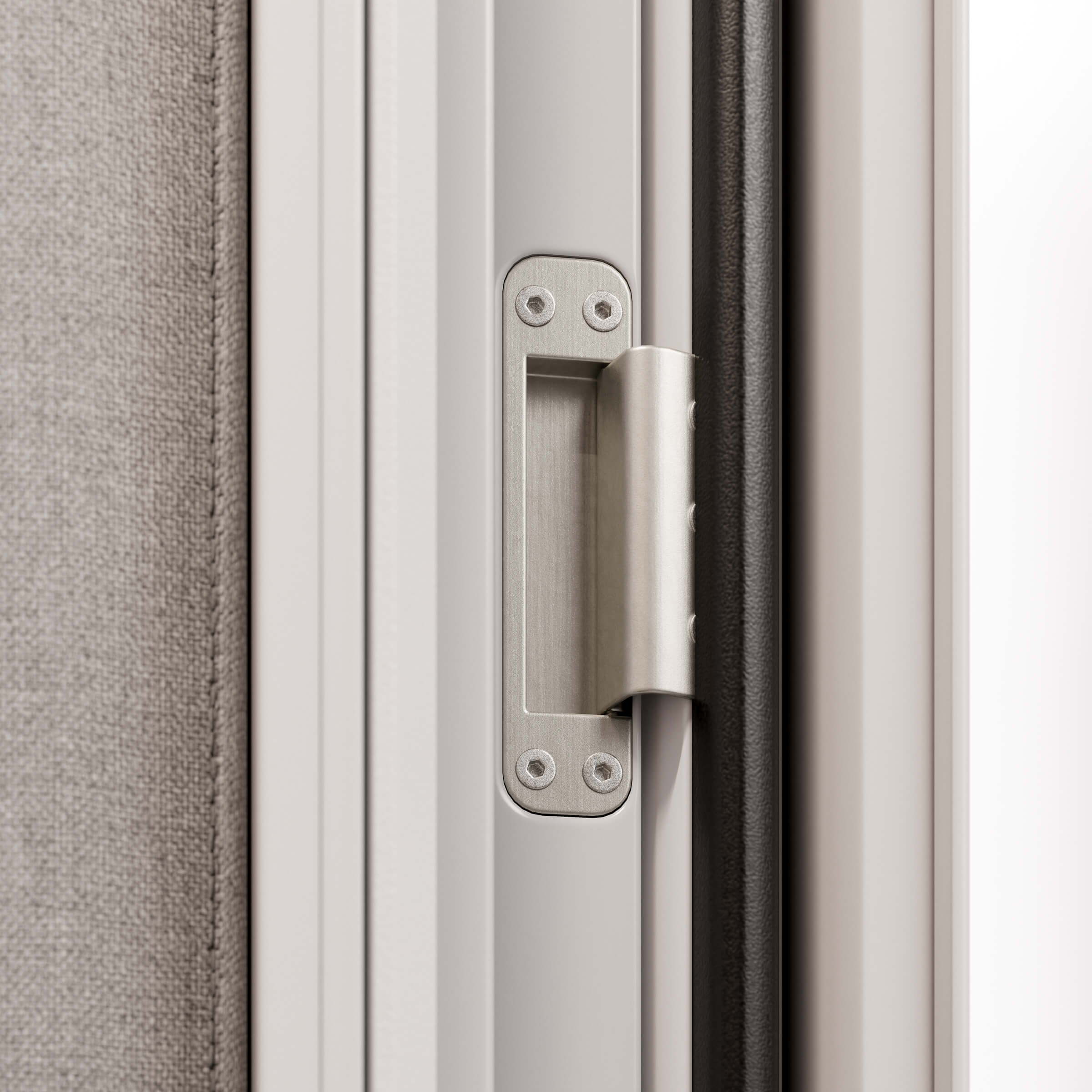Close-up of the magnetic door on the ofinto Focus
