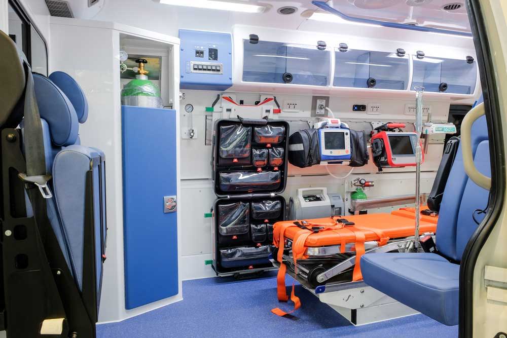 Inside a mobile medical vehicle