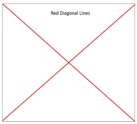 Draw a red diagonal line from corner to corner