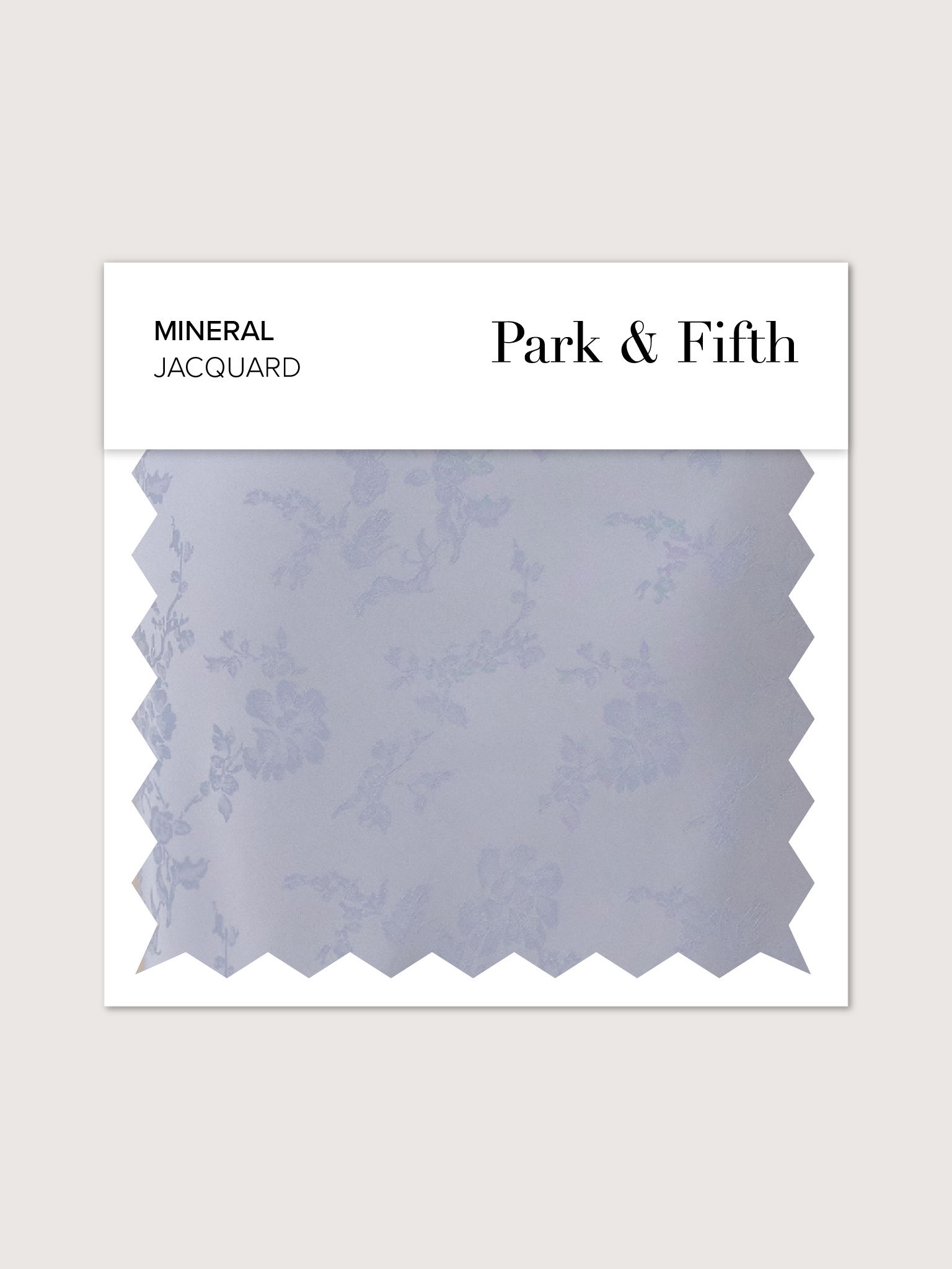 Fabric swatch in light blue with floral pattern by Park & Fifth.