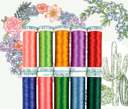 Floral Foraging Poly Deco Machine Embroidery Palette - 10-pack