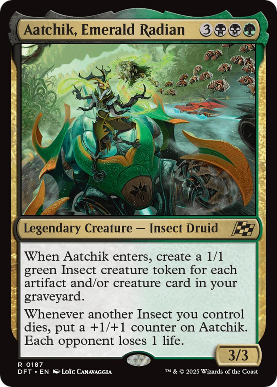 Aathchik, Emerald Radian card with abilities and stats for a game.
