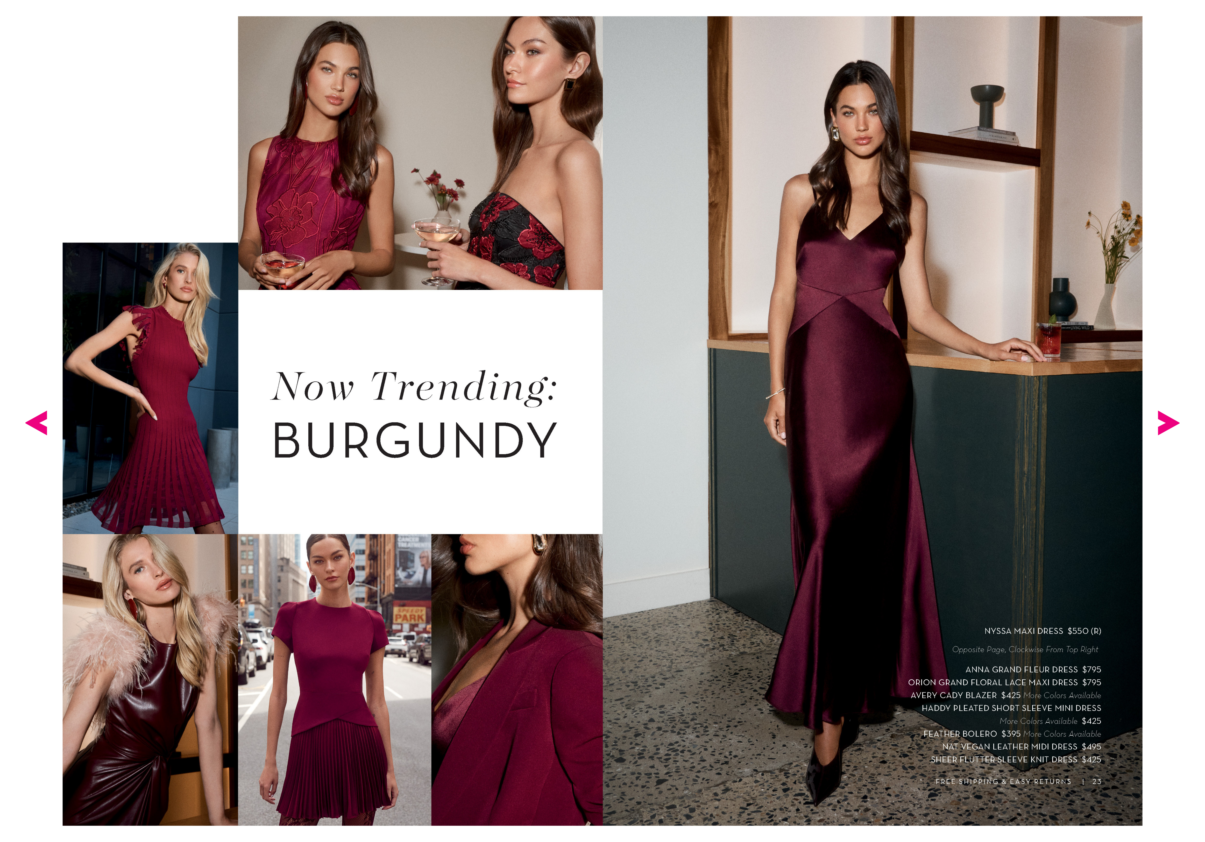 MILLY Fall 26 Catalog Page 12 - Now Trending: Burgundy
