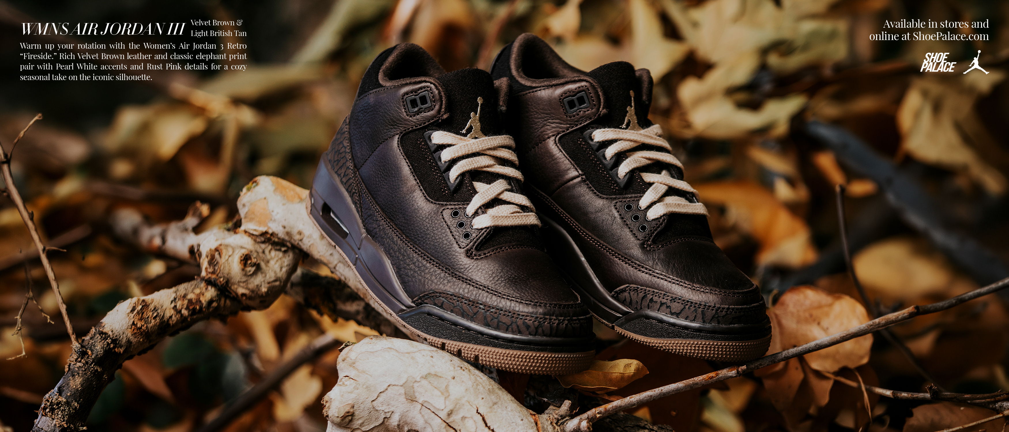 Brown shoes on a bed of autumn leaves.