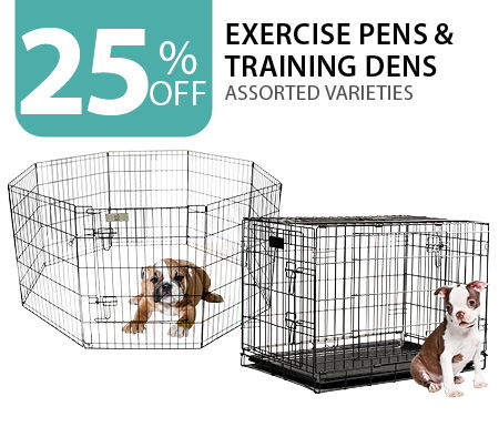 25% off Exercise Pens & Training Dens