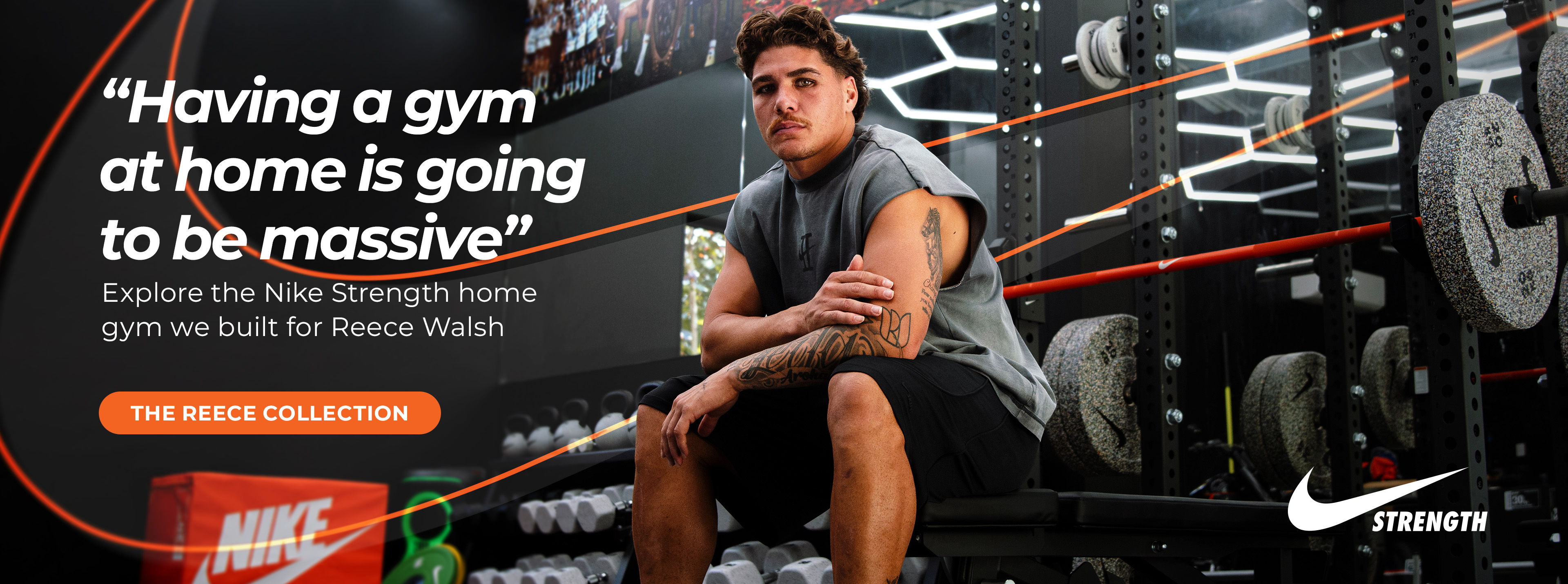 Explore the Nike Strength home gym we built for Reece Walsh