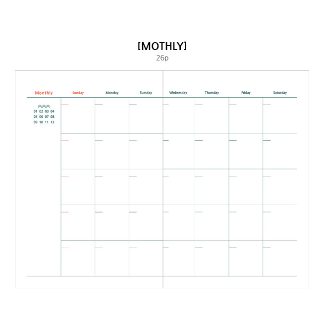 Monthly plan - Wanna This Tailorbird color fabric dateless weekly planner
