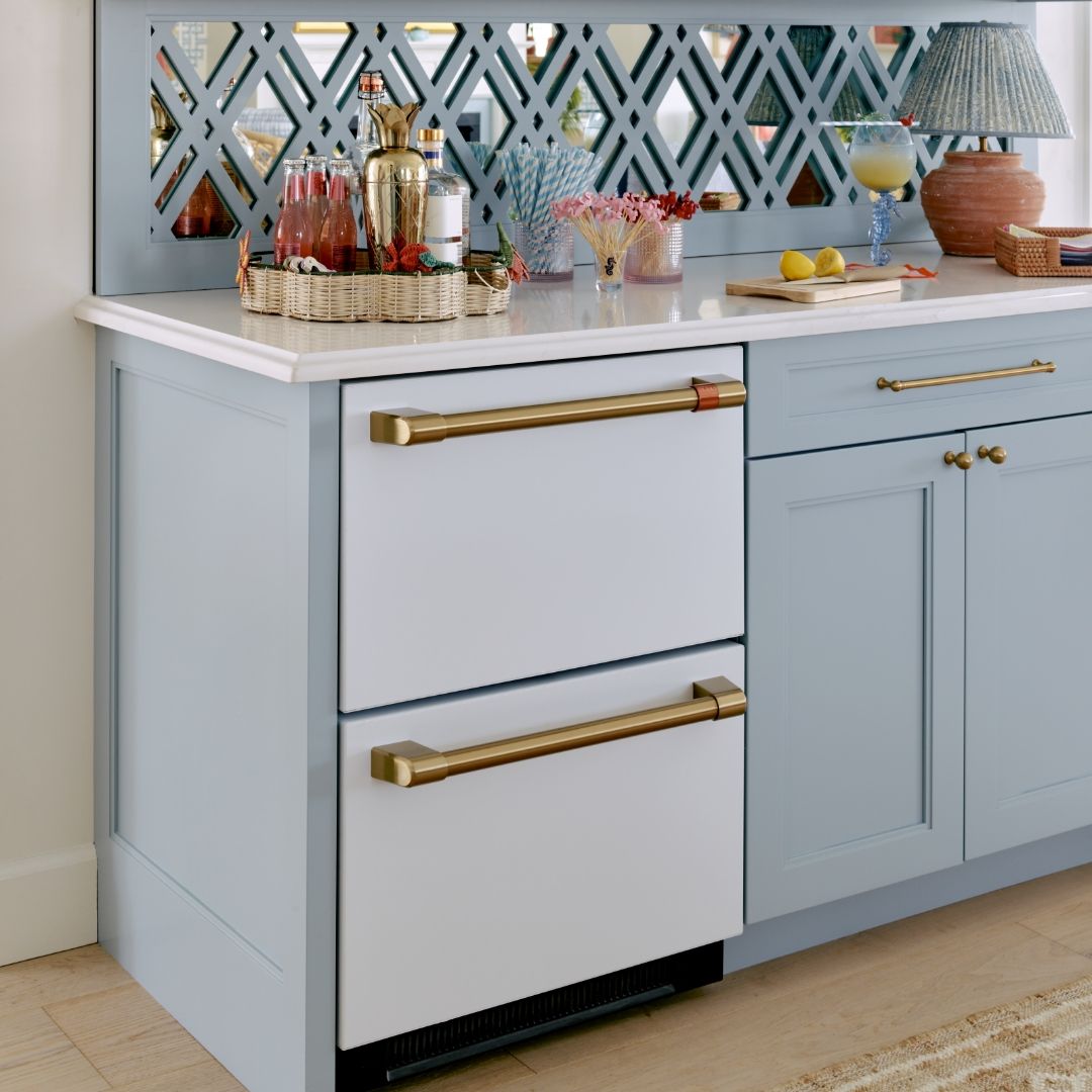 CAFE drawer refrigerator in coastal bar