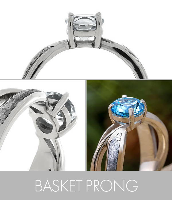 Blue Topaz Engagement Ring With Criss Cross Shank