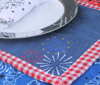 4th of July Denim Placemats