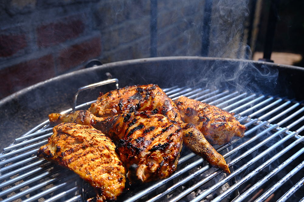 Grilled chicken with mojo rojo