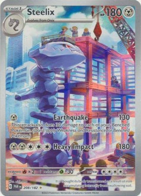 Steelix Pokemon card with 180 HP and two powerful attacks.