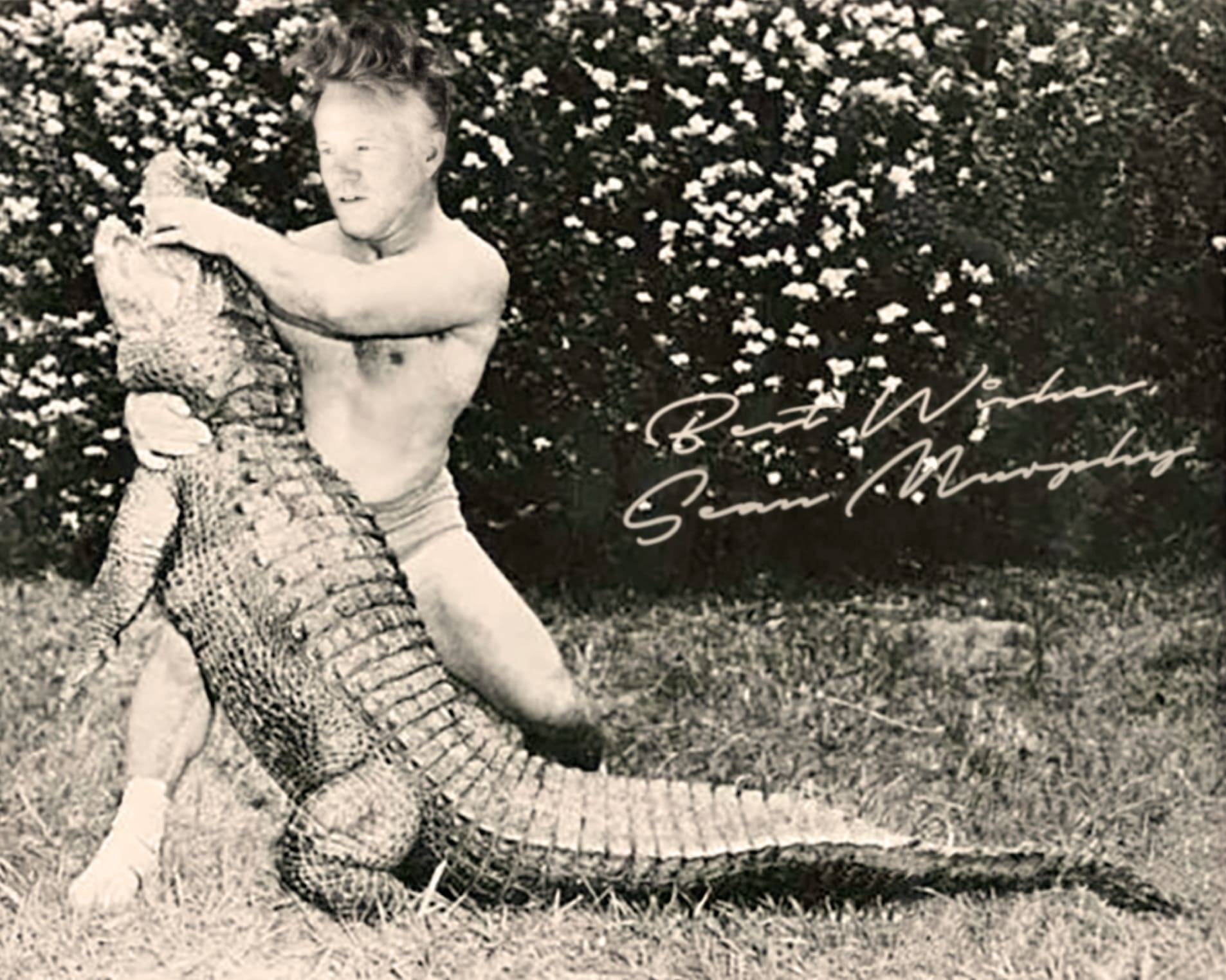 Murph wrestling a gator