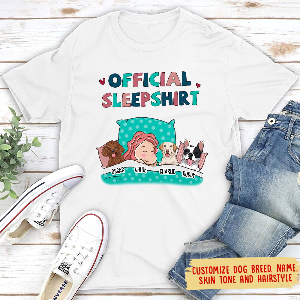 DOG OFFICIAL SLEEPSHIRT - PERSONALIZED CUSTOM UNISEX T-SHIRT