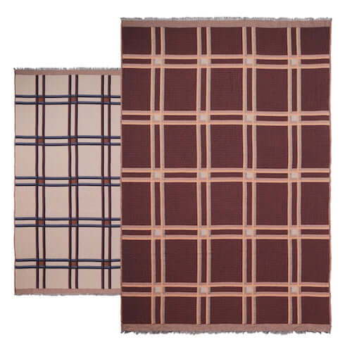 Ferm Living Checked Wool Blend Blanket