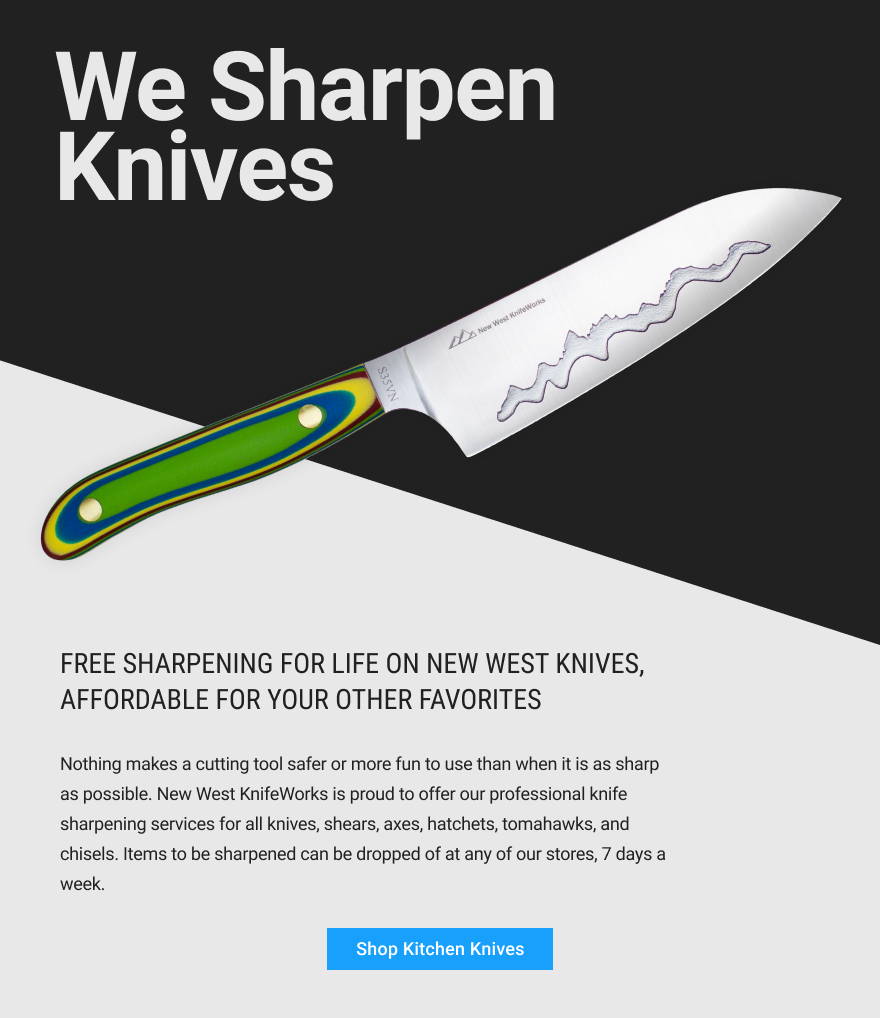 Knife sharpening and repair service available for all makes and