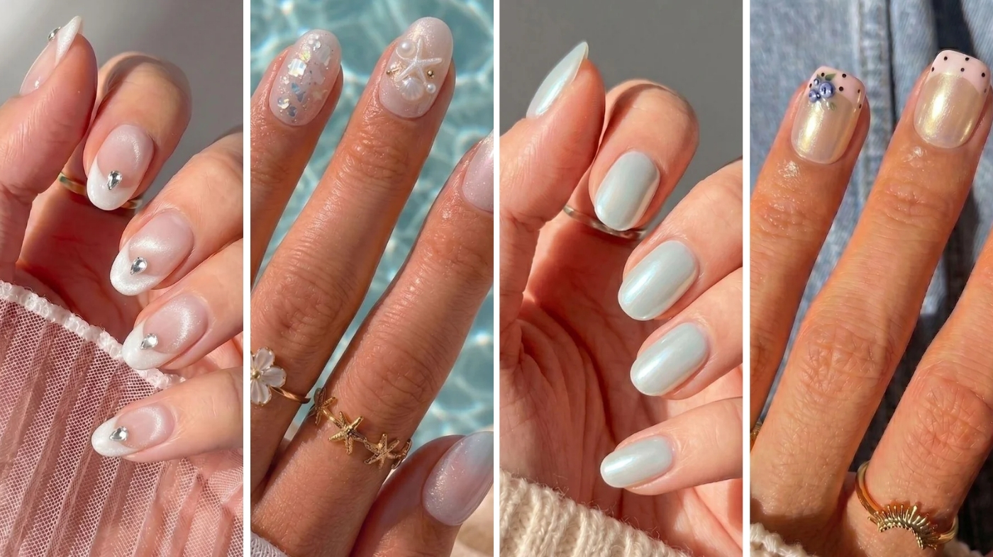Visual ranking of six nail shapes from lowest to highest breakage risk round oval squoval soft square sharp square almond.