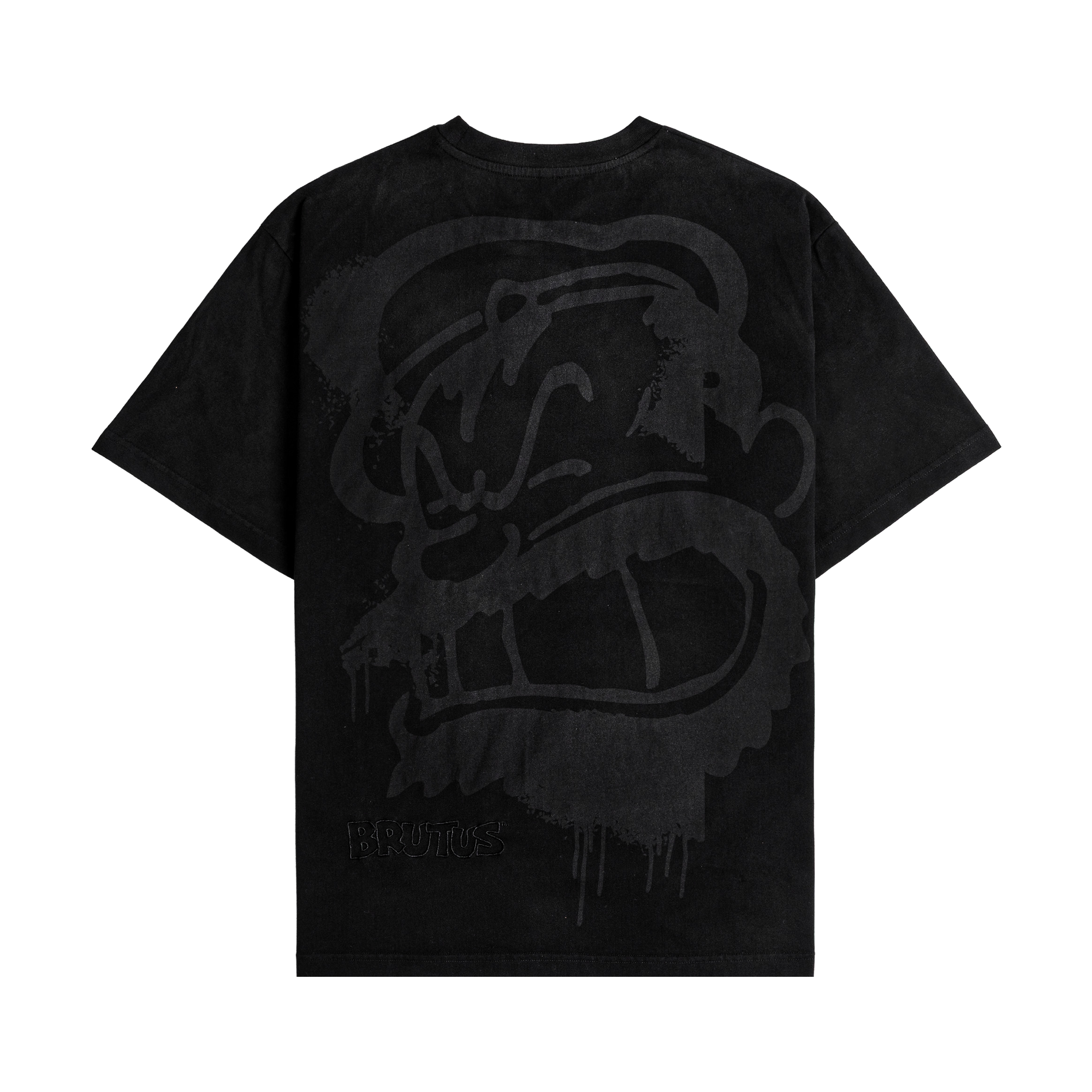 Black T-shirt featuring a large bear graphic on the front.