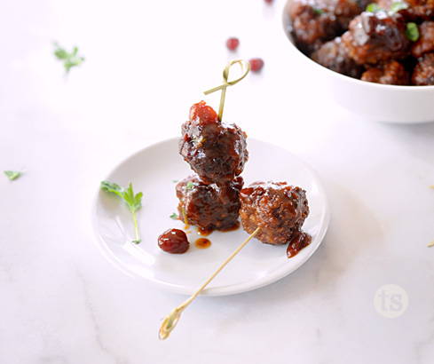 smoky cranberry meatballs