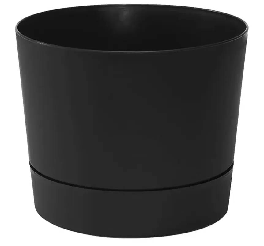 12.5 inch black Majestic Low Profile cylinder pot