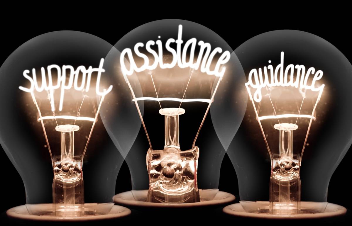 Lightbulbs with support, assistance and guidance