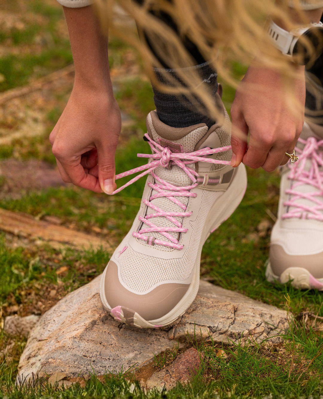 woman wearing monterra hiking boots