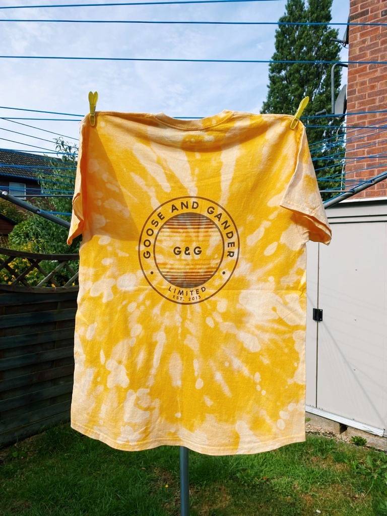 Tie dye hanging to dry