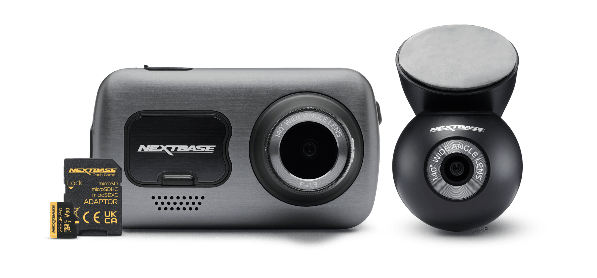 A car dash cam and a secondary camera module.